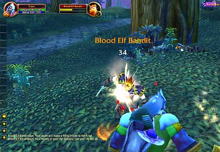 kill two blood elf bandits for their bandit masks at the same spawn point